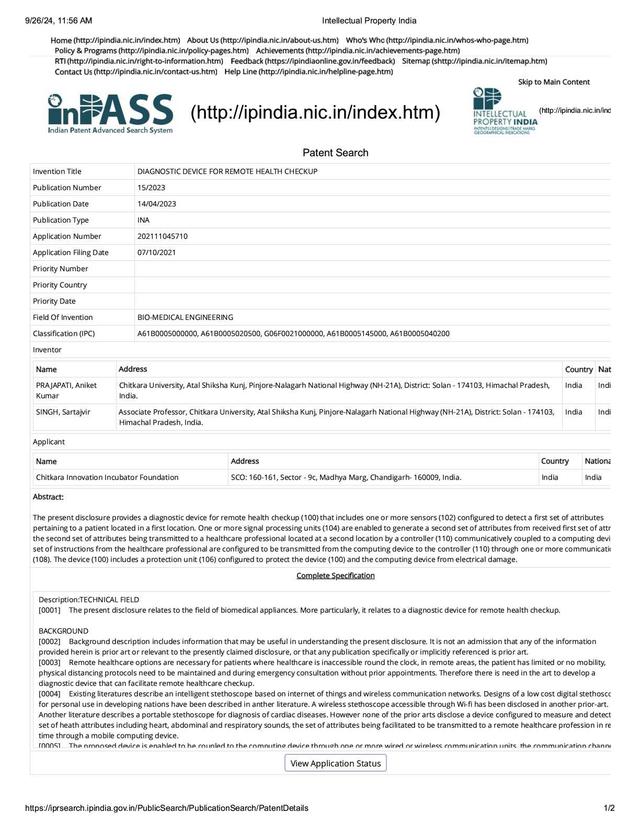 Diagnostic device for remote health checkup